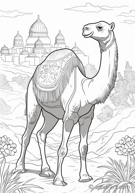 Página para colorear de camello